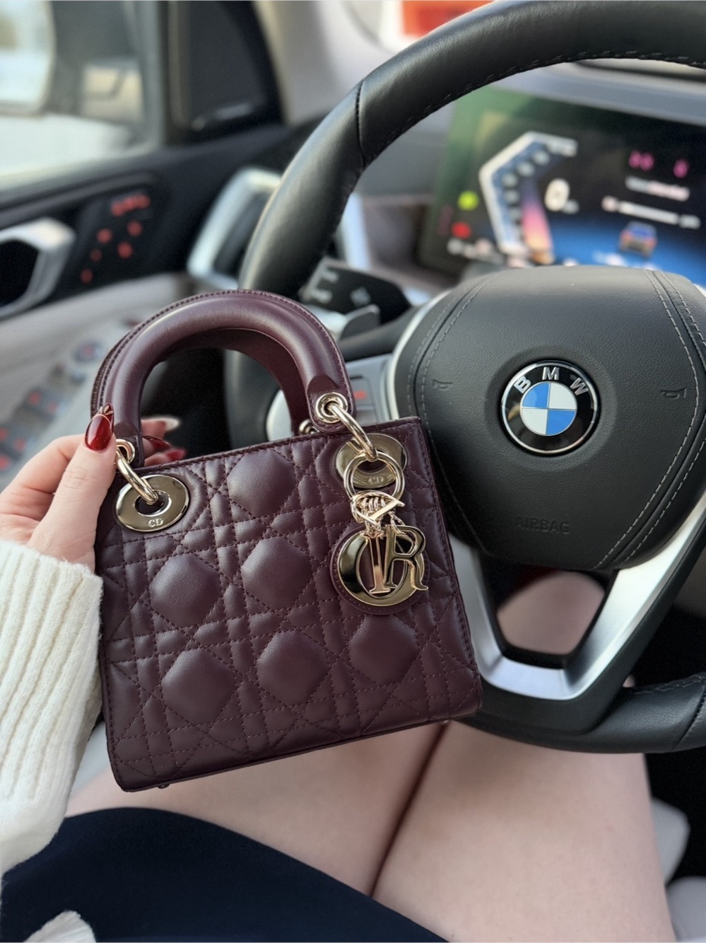 Mini Lady Dior Plum